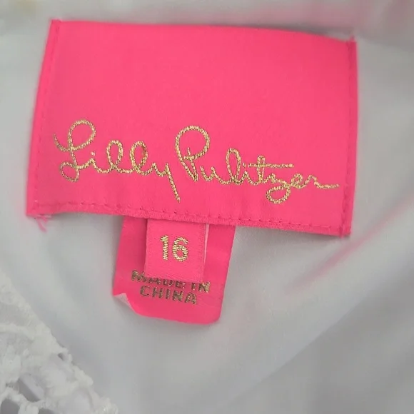 Lilly Pulitzer Allyson Lace Fit Flare Dress Resort White Size 16 - Picture 4 of 4